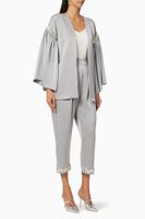 Beaded Embellishment Jacket & Pants Set - thumbnail