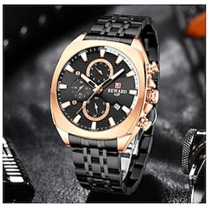 REWARD VIP Men Watches Chronograph Waterproof Sport Wristwatch Stainless Steel Chronograph Luminous Wrist Watch Gift for Male Lightinthebox