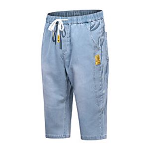 Men's Chino Sports Casual Going out Jeans Pants Solid Color Calf-Length Zipper Pocket Black Blue Dark Gray Lightinthebox