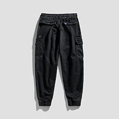 Men's Parachute Pants Pocket Warm Solid Colored Breathable Wearable Ankle-Length Going out Work Fashion Stylish Green Yellow Micro-elastic Lightinthebox