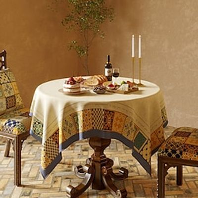 Farmhouse Retro Tablecloth for Coffee Table, Home Table Decor Table Cloth Cover for Dining, Patry, Family miniinthebox