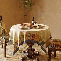 Farmhouse Retro Tablecloth for Coffee Table, Home Table Decor Table Cloth Cover for Dining, Patry, Family miniinthebox - thumbnail