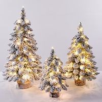 Mini Christmas Tree Decor Lights Small Cedar Pine Party With Light DIY Kids Gift PVC Holiday Ambiance For Home Desktop Ornament Lightinthebox - thumbnail