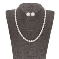 Sri Jagdamba Pearls Eva 1 Line Oval Pearl Set - JPJUN-20-167 - thumbnail