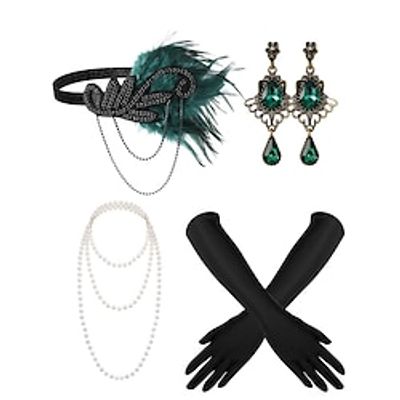 Vintage Roaring 20s 1920s Gloves Necklace Flapper Headband Accesories Set Necklace Earrings The Great Gatsby Women's Feather Cosplay Costume New Year Performance Gloves Lightinthebox Vintage Roaring 20s 1920s Gloves Necklace Flapper Headband Accesories Set Necklace Earrings The Great Gatsby Women's Feather Cosplay Costume New Year Performance Gloves Lightinthebox