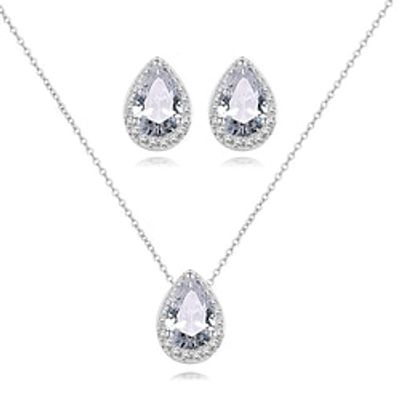 Bridal Jewelry Sets 1 set Zircon Copper Earrings Necklace Women's Fashion Simple Elegant Drop Jewelry Set For Party Wedding Guest Work Lightinthebox Bridal Jewelry Sets 1 set Zircon Copper Earrings Necklace Women's Fashion Simple Elegant Drop Jewelry Set For Party Wedding Guest Work Lightinthebox