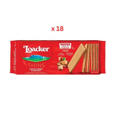 Loacker Thins Wafer With Napolitaner Hazelnuts 18X150