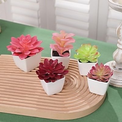 5PCS (Set) Mini Plant Small Potted Plants Simulated Succulent Suitable For DIY Decoration Of Home Restaurant Desktop Windowsill Bookshelf miniinthebox