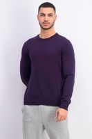 Mens Merino Blend Solid Crewneck Sweater  Purple - thumbnail