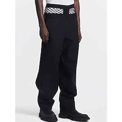 Men's Dress Pants Trousers Suit Pants Pocket Plain Comfort Breathable Outdoor Daily Going out Cotton Blend Fashion Casual Black miniinthebox