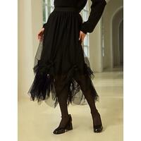 Irregular Hem Adjustable Elegant Midi Skirt - thumbnail