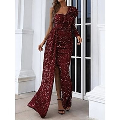 Women's Sequin Dress Prom Dress Party Dress Long Dress Maxi Dress Silver Pink Wine Long Sleeve Plain Sequins Summer Spring Fall One Shoulder Elegant Wedding Guest Birthday Evening Party S M L XL XXL Lightinthebox Women's Sequin Dress Prom Dress Party Dress Long Dress Maxi Dress Silver Pink Wine Long Sleeve Plain Sequins Summer Spring Fall One Shoulder Elegant Wedding Guest Birthday Evening Party S M L XL XXL Lightinthebox