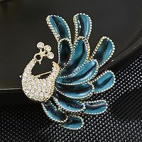 Women's Brooches Classic Elegant Animals Luxury Unique Design Brooch Jewelry Lake Blue For Party Office Daily Prom Date Lightinthebox - thumbnail