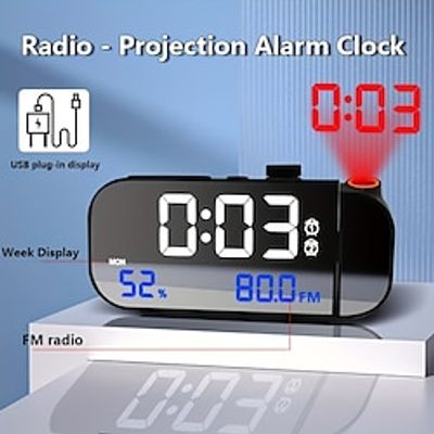 Multifunctional Radio Alarm Clock Student Specific Desktop Electronic Clock LED Night Light Projection Clock Lightinthebox