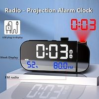 Multifunctional Radio Alarm Clock Student Specific Desktop Electronic Clock LED Night Light Projection Clock Lightinthebox - thumbnail
