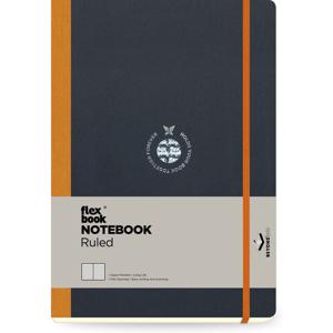Flexbook Global Ruled B5 Notebook - Large - Black Cover/Orange Spine (17 x 24 cm)