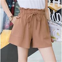 Women's Shorts Polyester Plain Black Khaki Casual Daily Short Weekend Summer Lightinthebox