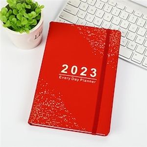 2023 Leather Planner Daily To Do List Planner A5 5.8×8.3 Inch Retro Aesthetic Classic PU Hardcover Classsic Agenda Planner 352 Pages for School Office Business miniinthebox