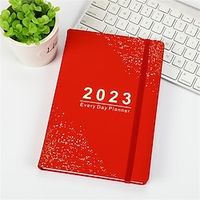 2023 Leather Planner Daily To Do List Planner A5 5.8×8.3 Inch Retro Aesthetic Classic PU Hardcover Classsic Agenda Planner 352 Pages for School Office Business miniinthebox - thumbnail