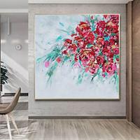 Handmade Oil Painting Canvas Wall Art Decoration Modern Abstract Red Rose Flowers for Home Decor Rolled Frameless Unstretched Painting Lightinthebox