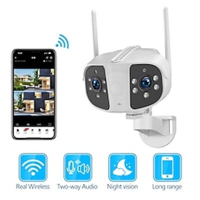 WIFI Dual Lens Fixed IP Camera AI Human Detection Security Camera miniinthebox