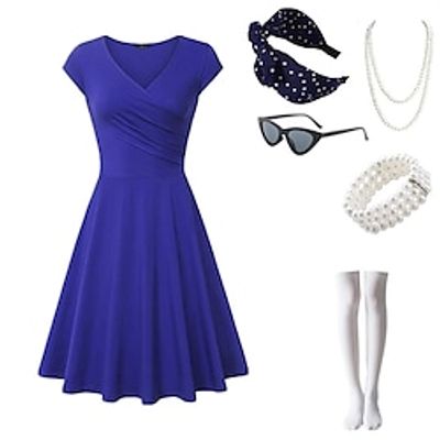 Audrey Hepburn Vintage Inspired Swing Dress Flare Dress Women's Costume Vintage Cosplay Party Daily Wear Date 1 Bracelet Lightinthebox