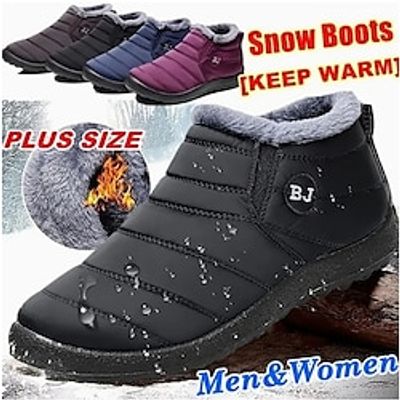 Women's Waterproof Non-slip Fashion Snow Boots, Winter Plush Inner Thermal Slip-on Ankle Boots For Outdoor Lightinthebox