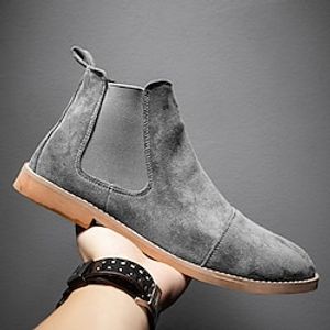 Men's Boots Dress Shoes Chelsea Boots Business Casual Outdoor Daily PU Warm Slip Resistant Booties / Ankle Boots Black Brown Gray Fall Winter miniinthebox