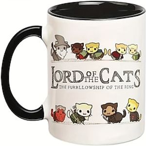 1pc 11 Ounce Tea Coffee Mug Lord Of The Cats The Furrlowship Of The Ring Classic Tea Coffee Mug Birthday Gift Christmas Gift Lightinthebox