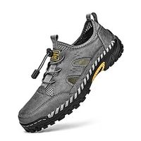 Men's Sandals Loafers  Slip-Ons Flat Sandals Plus Size Outdoor Hiking Sandals Casual Beach Outdoor Daily Walking Shoes Upstream Shoes Mesh Cowhide Breathable Black Gray Summer Spring Lightinthebox - thumbnail