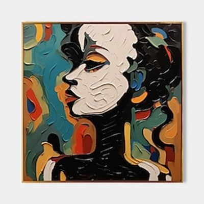 Hand painted Abstract Human Face Palette painting handmade Canvas Art Beautiful Abstract Woman Palette knife painting Wall Art Woman Texture Oil Painting Lightinthebox