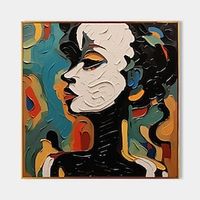 Hand painted Abstract Human Face Palette painting handmade Canvas Art Beautiful Abstract Woman Palette knife painting Wall Art Woman Texture Oil Painting Lightinthebox