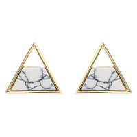 JASSY White Turquoise Triangle Earrings