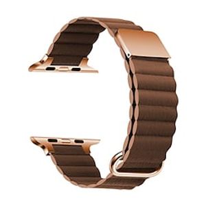 1PC Smart Watch Band Compatible with Apple iWatch Series 8 7 6 5 4 3 2 1 SE Leather Loop for iWatch Smartwatch Strap Wristband PU Leather Adjustable Magnetic Clasp Stainless Steel Buckle Lightinthebox