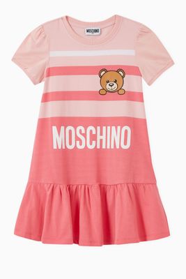 Teddy Bear Logo T-shirt Dress in Cotton Jersey Teddy Bear Logo T-shirt Dress in Cotton Jersey