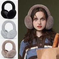 Autumn and Winter Warm Earmuffs With Windproof and Plush Ear Covers Foldable and Warm Faux Rabbit Hair Earmuffs Plush Ear Bags Lightinthebox - thumbnail