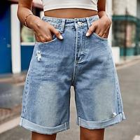 Women's Shorts Denim Plain Blue Casual Daily Short Going out Weekend Summer Lightinthebox