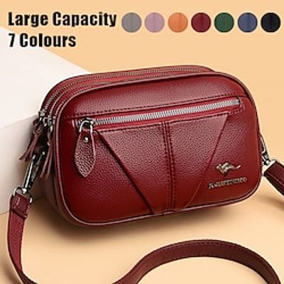 Women's Crossbody Bag Shoulder Bag Hobo Bag PU Leather Outdoor Daily Holiday Zipper Large Capacity Durable Solid Color claret Black Yellow miniinthebox Women's Crossbody Bag Shoulder Bag Hobo Bag PU Leather Outdoor Daily Holiday Zipper Large Capacity Durable Solid Color claret Black Yellow miniinthebox