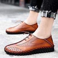 spring and autumn men's extra-large size 45 personality fashionable leather casual leather shoes 46 all-match youth soft-soled driving shoes 47 miniinthebox - thumbnail