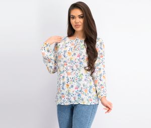 Womens Floral Print Blouse  White Combo