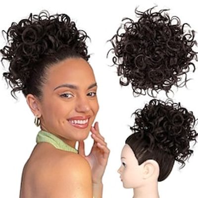 Messy Bun Hair Piece for Women Curly Lightweight Fluffy Hair Bun Large Curly hair Drawstring Ponytail Extensions Short Synthetic Hairpieces Pony Tails Hair Extensions miniinthebox