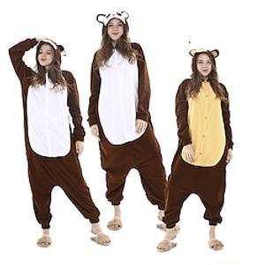 Adults' Kigurumi Pajamas Nightwear Cartoon Character Onesie Pajamas Flannel Cosplay For Men and Women Carnival Animal Sleepwear Cartoon Festival / Holiday Costumes miniinthebox