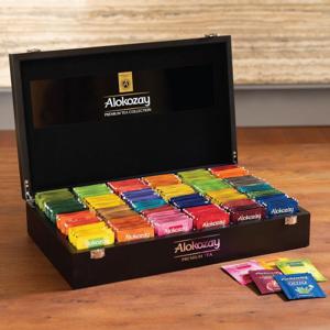 Alokozay Wooden Tea Box 24 Compartments - Premium Tea Collection Of 288 Assorted Tea Bags