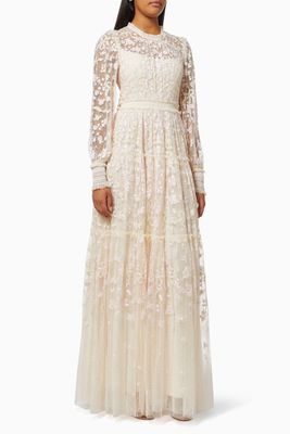 Emilana Gown in Embroidered Kisses Tulle Emilana Gown in Embroidered Kisses Tulle