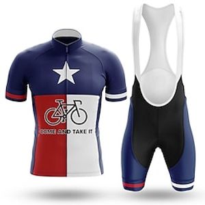 Men's Cycling Jersey with Shorts Cycling Pants Cycling Shorts Short Sleeve Mountain Bike MTB Road Bike Cycling White Blue Stars Bike Shorts Moisture Wicking Spandex Lycra Sports Stars Clothing Apparel Lightinthebox