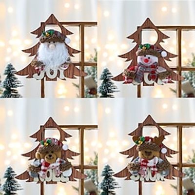 Christmas Pendant Fine Workmanship Eye-catching 3D Patterns Stylish Christmas Decoration Creative Santa Claus Door Hanging for Christmas Lightinthebox
