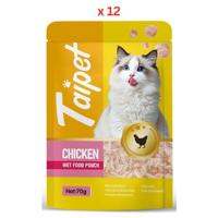 Taipet Cat Wet Food Pouch Chicken in Broth-70g Pack Of 12