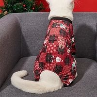 Christmas Pet Clothes For Small  Medium Dog Bad Christmas JumpersUgly xmas JumperChristmas Funny JumpersUgliest Christmas JumperRed Dog Sweater Festive Cat Coat With Snowman Lightinthebox - thumbnail