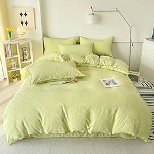 Solid Color Washing Sanding Duvet Cover Set Bedding Set Luxury Soft Microfiber Comforter Cover Queen Size 4 Piece Bedding Set 1 Duvet Cover 1 Bed Sheet 2 Pillowcases) coverlet Lightinthebox