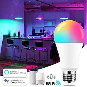 15W WiFi Smart Light Bulb E27 LED RGB Lamp Work with Alexa/Google Home 85-265V RGBWhite Dimmable Timer Function color Bulb miniinthebox